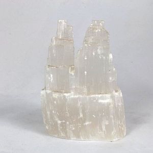 Selenite Crystal Double Twin Tower / Satin Spar Skyscraper